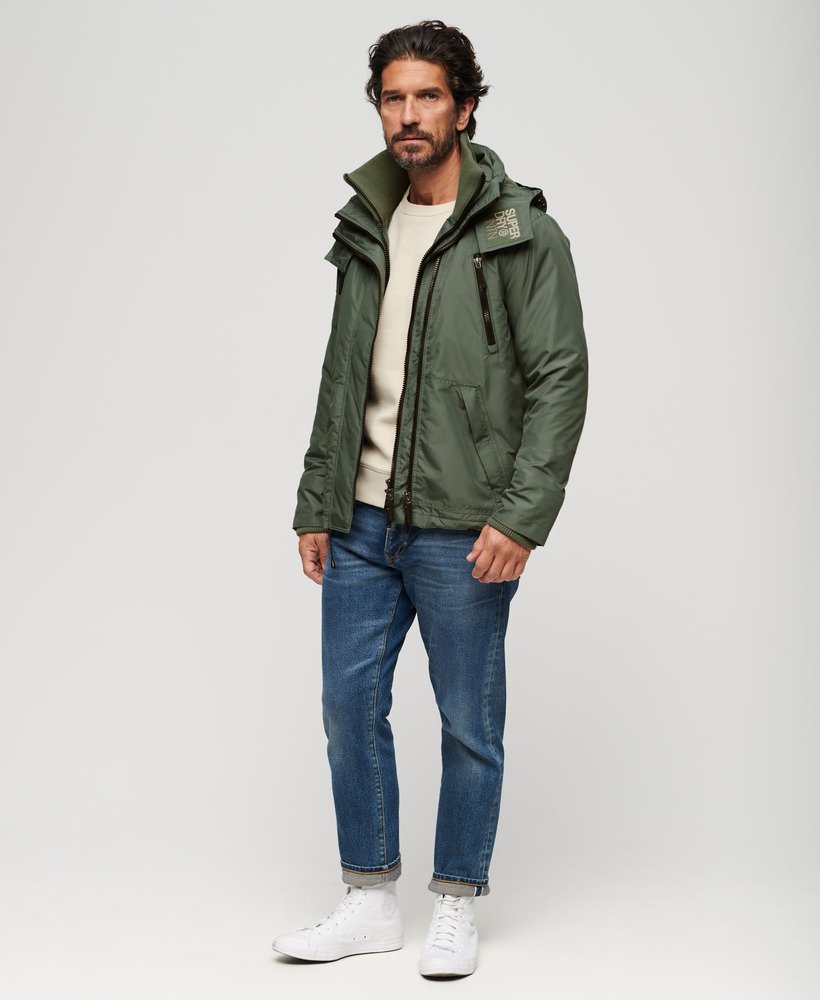 Men's - Hooded Mountain SD Windbreaker Jacket in Laurel Khaki | Superdry UK