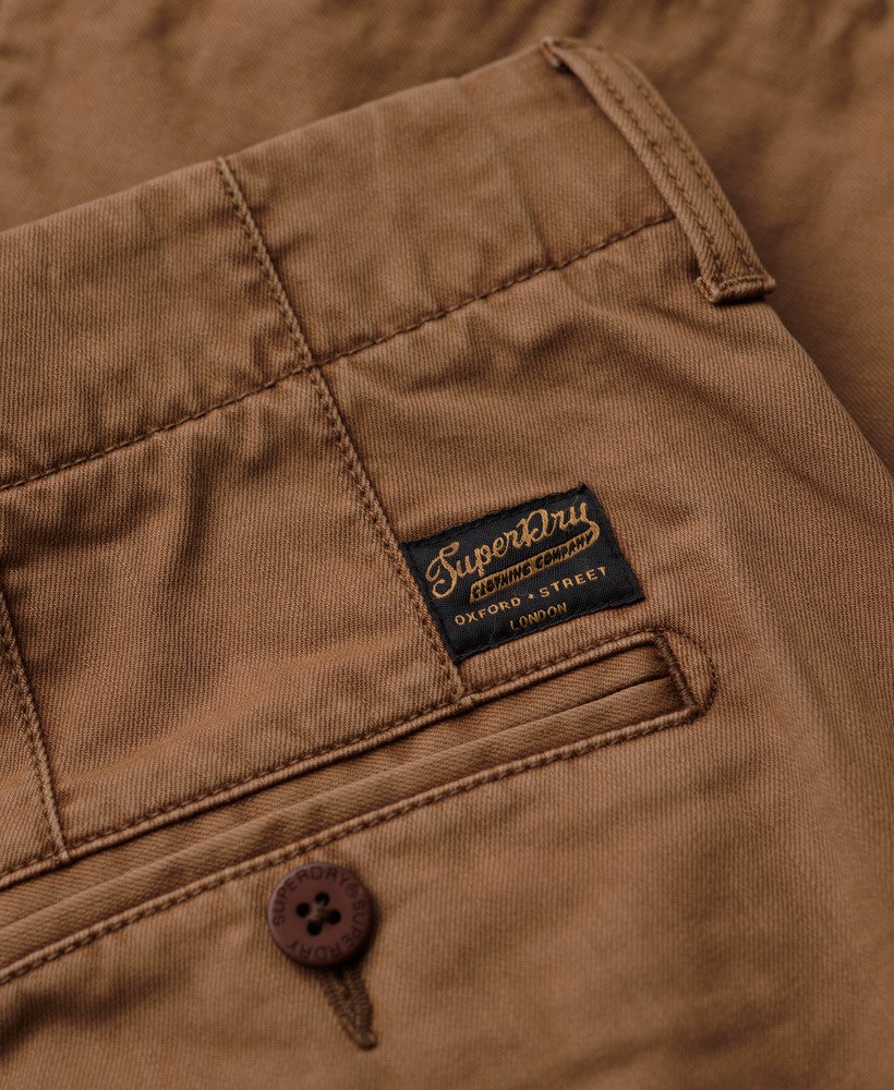 Men's Officer Chino Shorts in Tobacco Brown Superdry UK