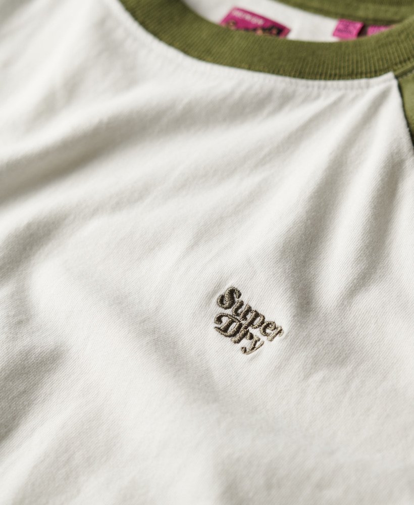 Womens - Organic Cotton Essential Logo Raglan T-Shirt in Olive Khaki ...