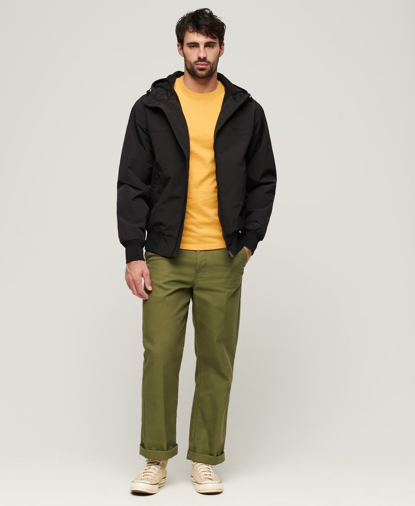Men's - Surplus Nylon Hooded Bomber Jacket in Jet Black | Superdry UK