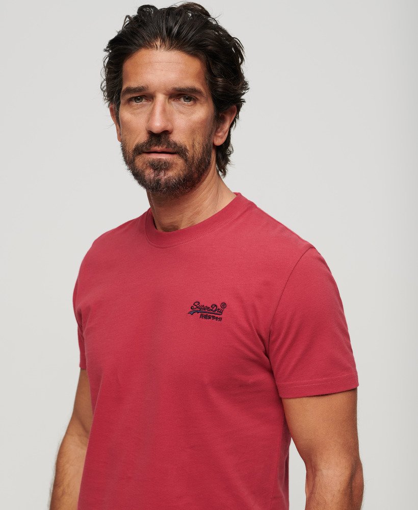 Mens - Organic Cotton Essential Logo T-Shirt in Cranberry Crush Red ...