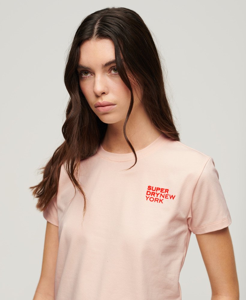 Womens - Sport Luxe Graphic T-Shirt in Mauve Morn Pink | Superdry UK