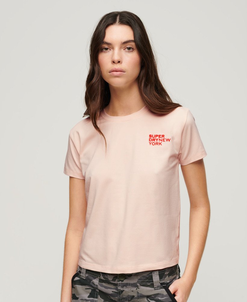 Womens - Sport Luxe Graphic T-Shirt in Mauve Morn Pink | Superdry UK