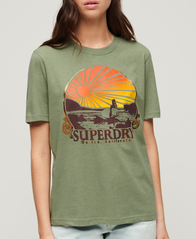 Camiseta Superdry Vintage verde para hombre -a