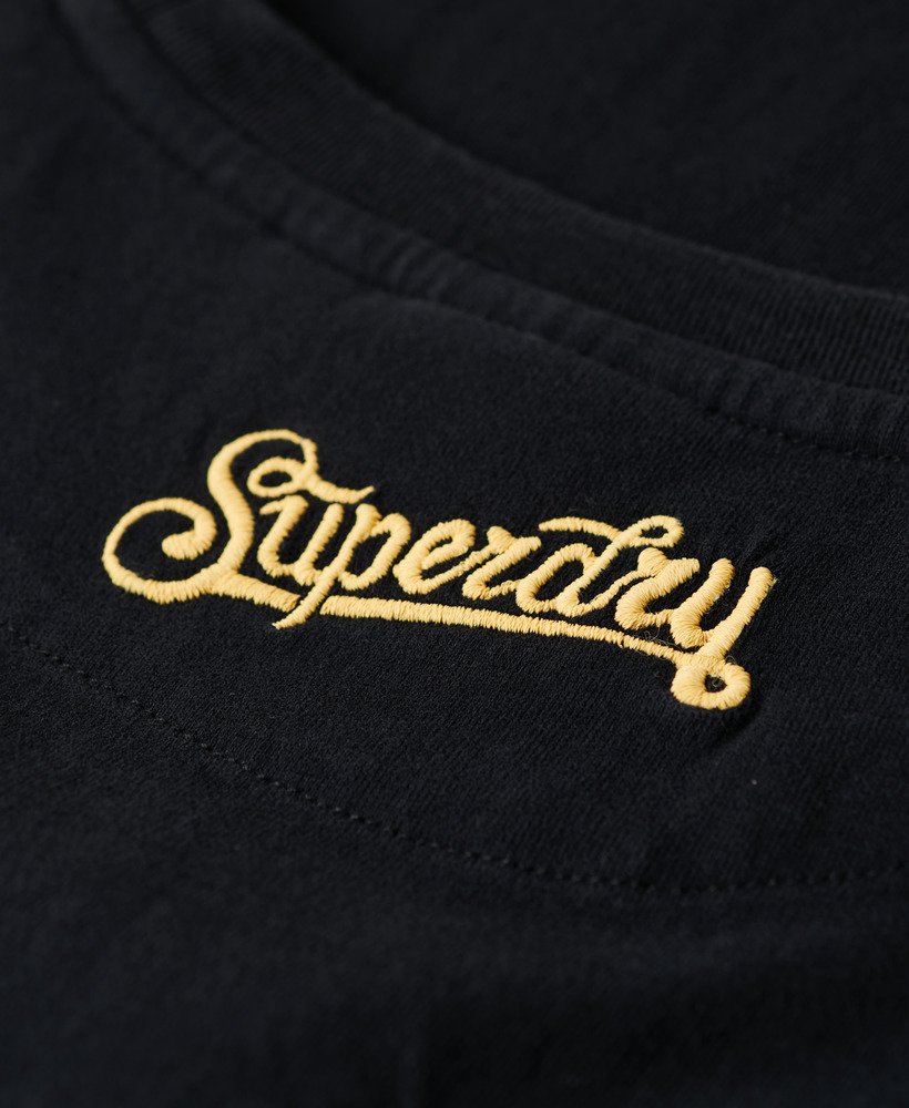 Womens - Tattoo Embroidered Fitted T-Shirt in Black | Superdry UK
