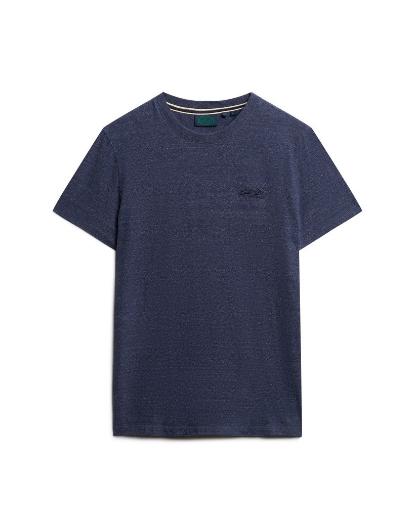 Mens - Organic Cotton Essential Logo T-Shirt in Dark Indigo Blue Marl ...