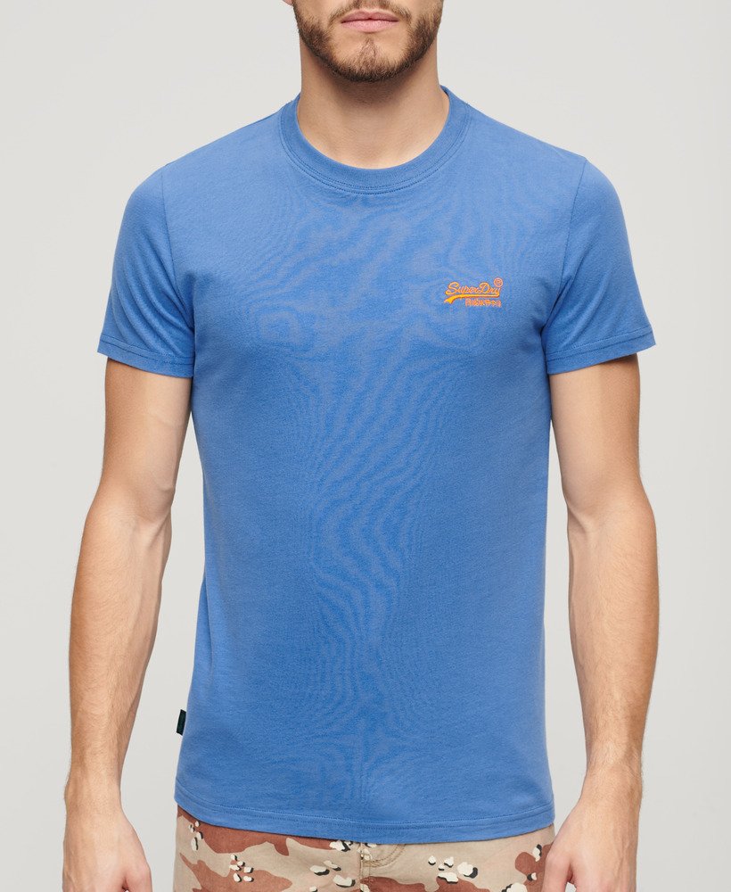 Mens - Organic Cotton Essential Logo T-Shirt in Monaco Blue | Superdry UK