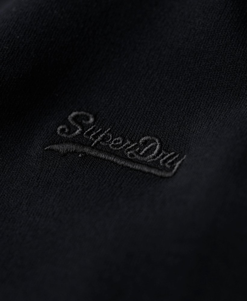 Men's Sale Vintage Logo Embroidered Henley Top in Black | Superdry UK