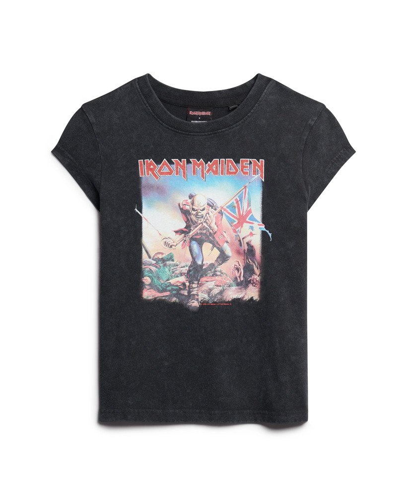 Men's Iron Maiden x Superdry Limited Edition T-Shirt in Heavy Metal Black