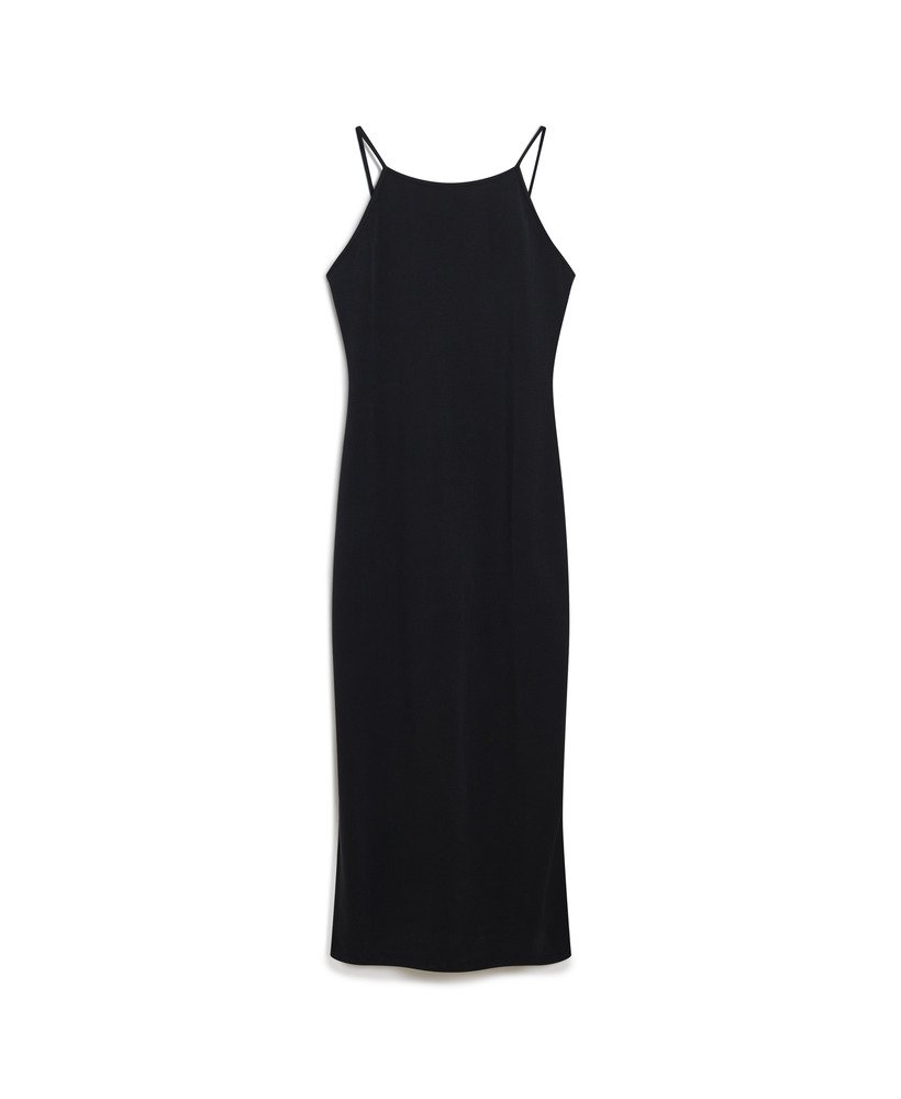 Womens - Jersey Lace Back Midi Dress in Black | Superdry UK