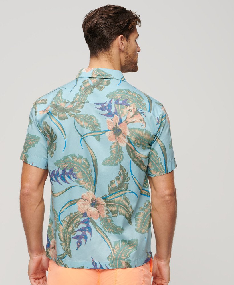 Men's - Hawaiian Shirt in Eden Hawaiian Blue | Superdry UK