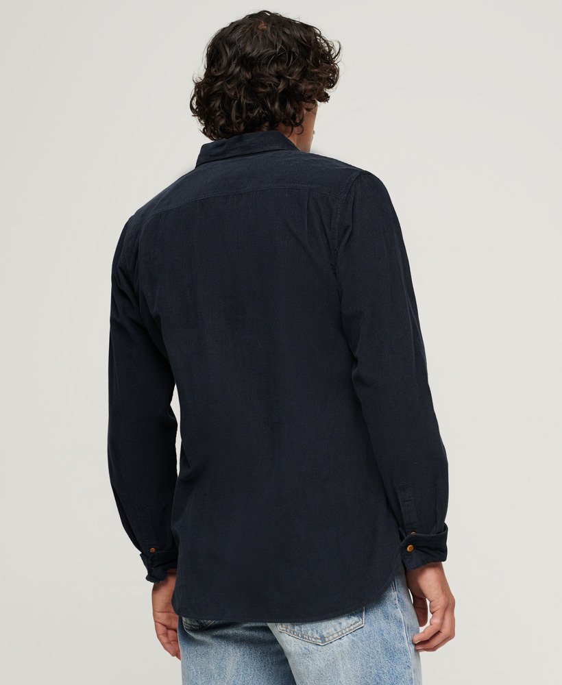 Men's Trailsman Relaxed Fit Corduroy Shirt in Eclipse Navy | Superdry US
