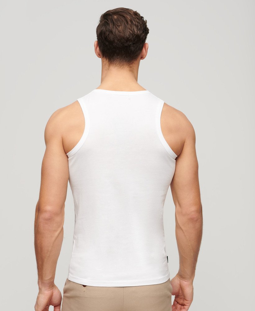 Men's - Essential Logo Vest Top in Optic | Superdry UK