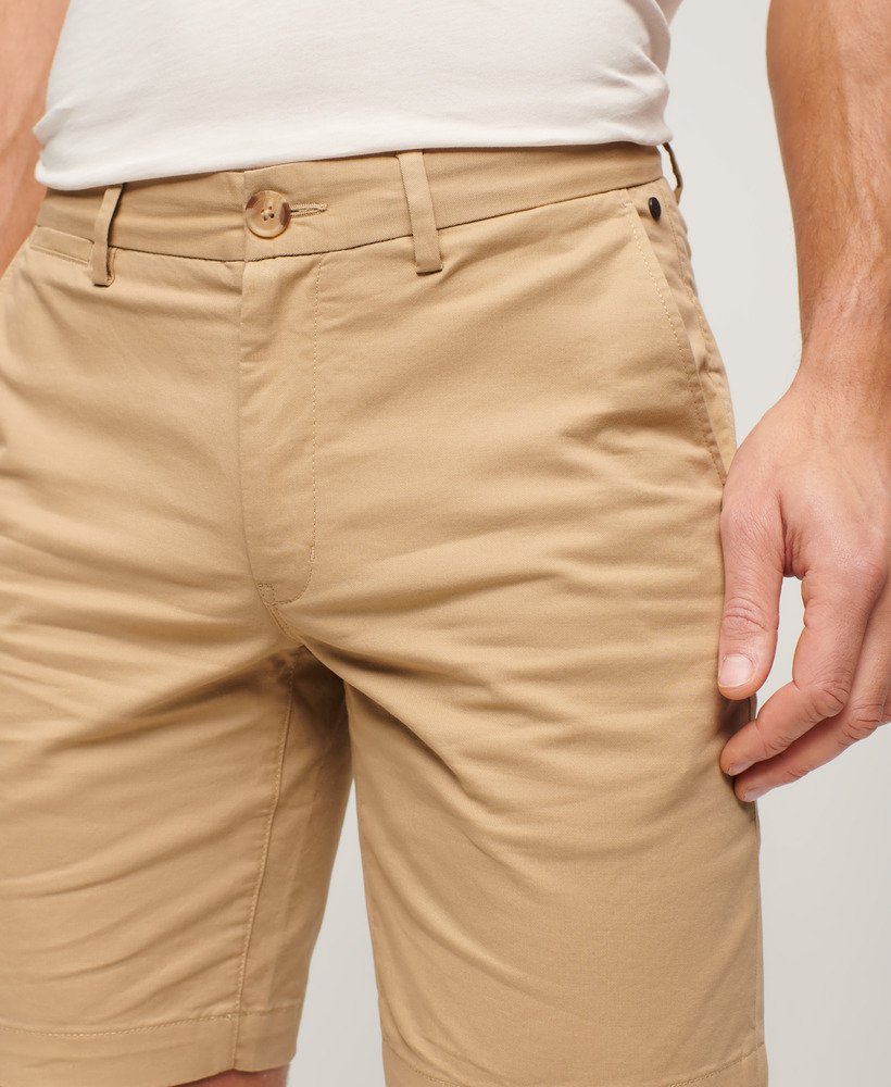 Men's - Stretch Chino Shorts in Shaker Beige | Superdry UK