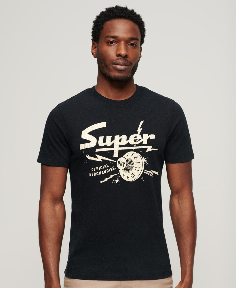 Mens - Retro Rocker Graphic T-Shirt in Jet Black | Superdry UK