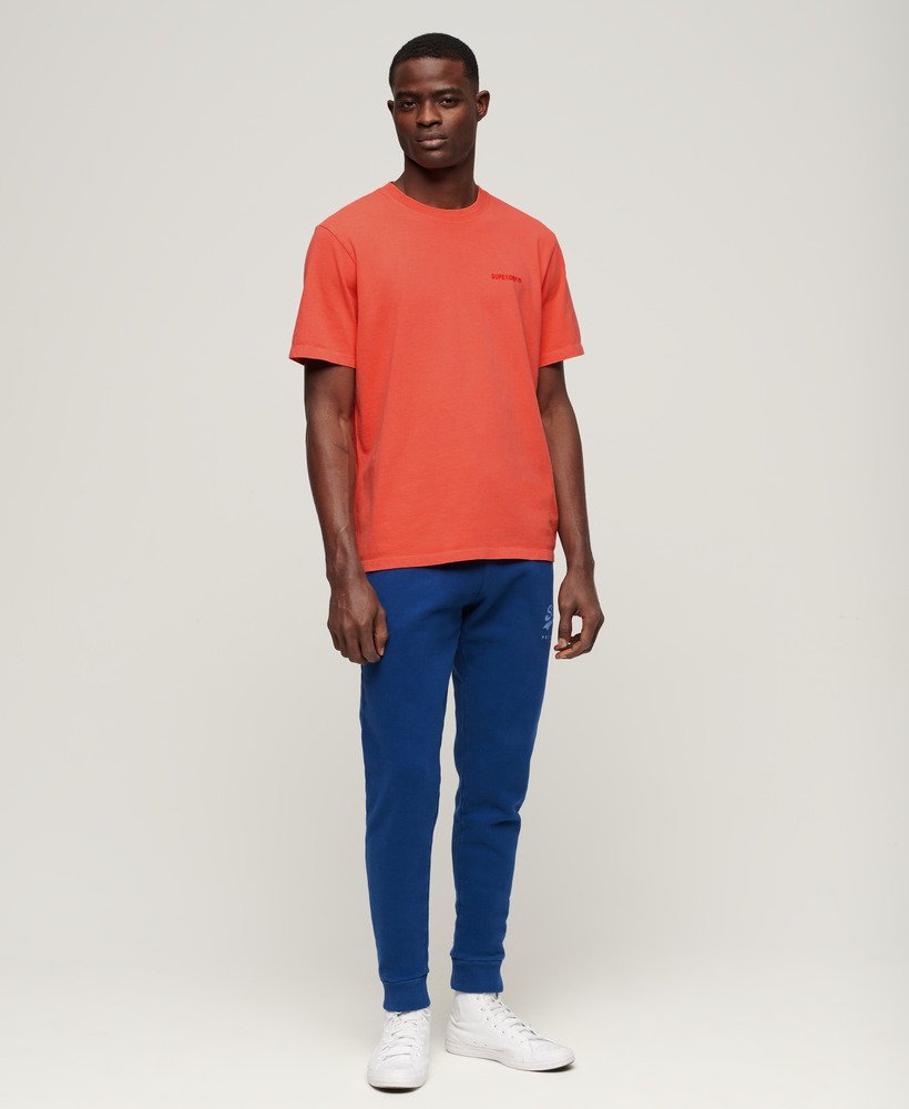 Mens - Overdyed Logo Loose T-Shirt in Hot Coral | Superdry UK
