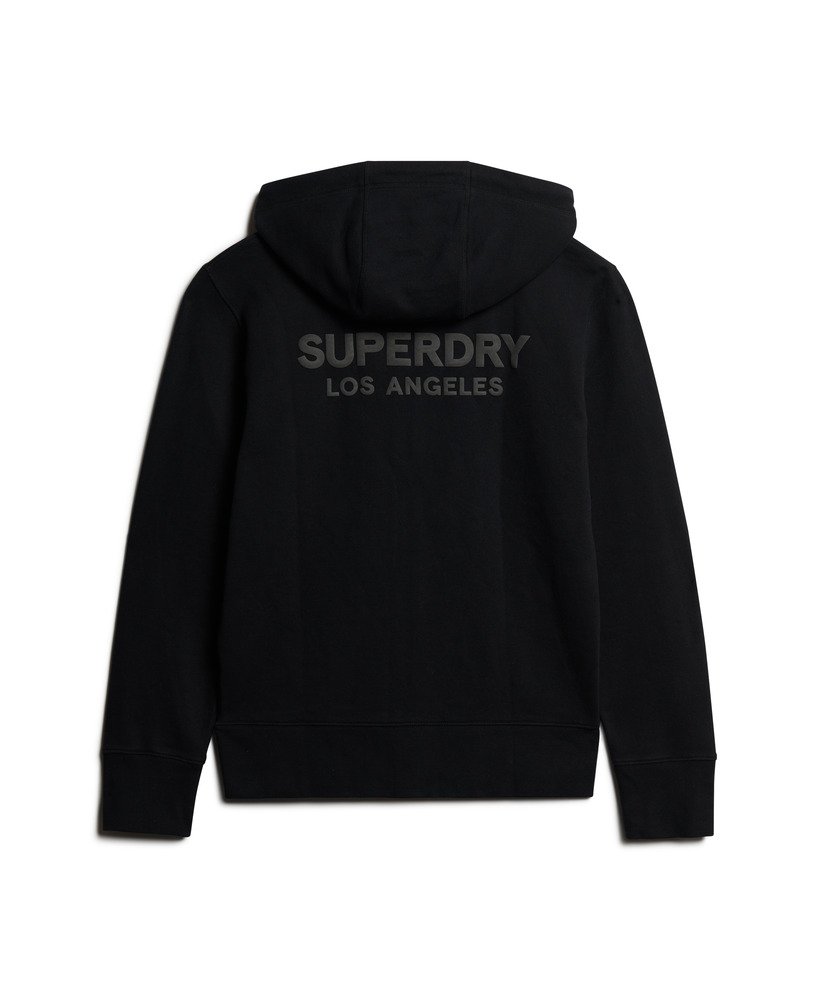 Mens - Luxury Sport Loose Zip Hoodie in Black | Superdry UK