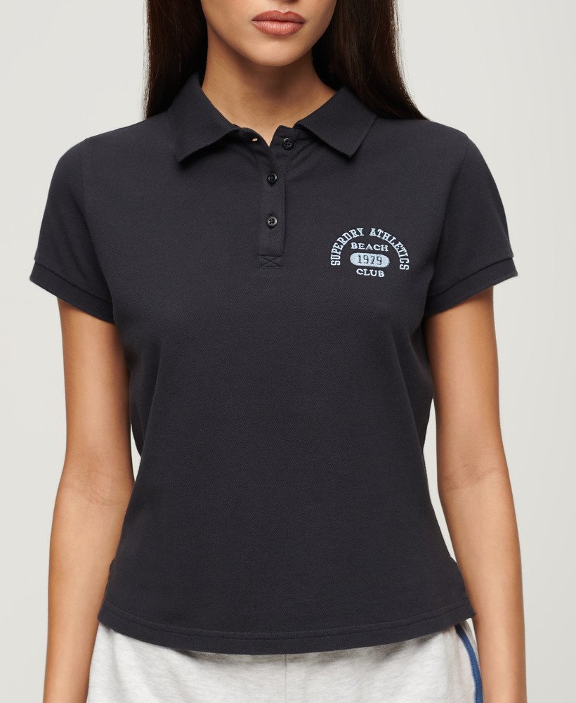 Womens - 90s Fitted Polo in Eclipse Navy | Superdry UK