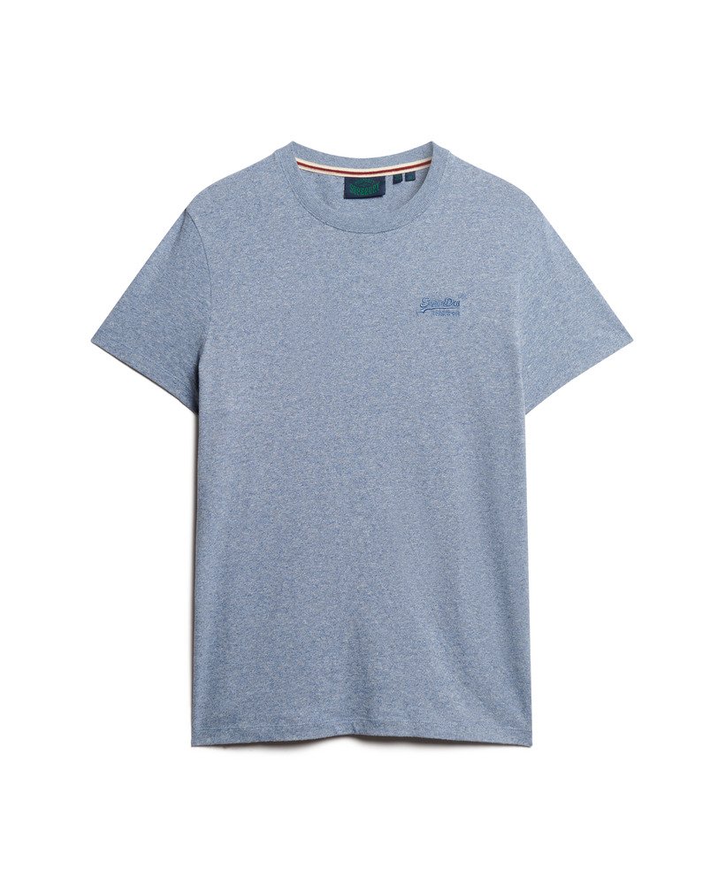 Mens - Organic Cotton Essential Logo T-Shirt in Bay Blue Marl | Superdry UK