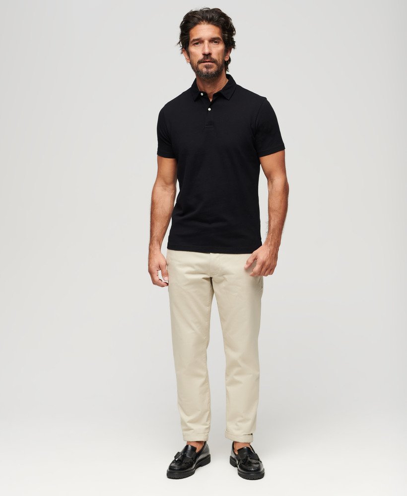 Mens - Jersey Polo Shirt in Black | Superdry UK