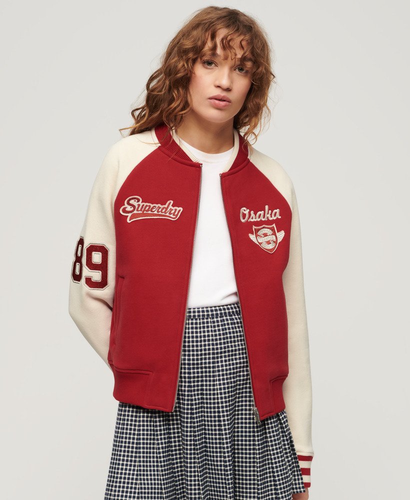 Superdry College Graphic Jersey Bomber - Women's Womens Jackets