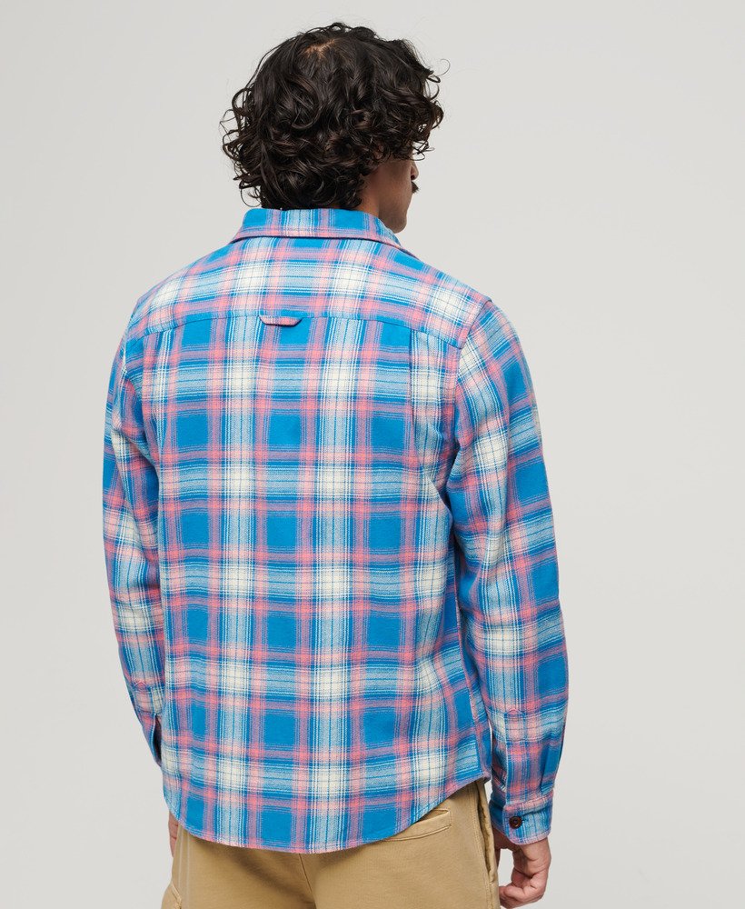 Men's Vintage Check Overshirt in Labrea Ombre Blue | Superdry US