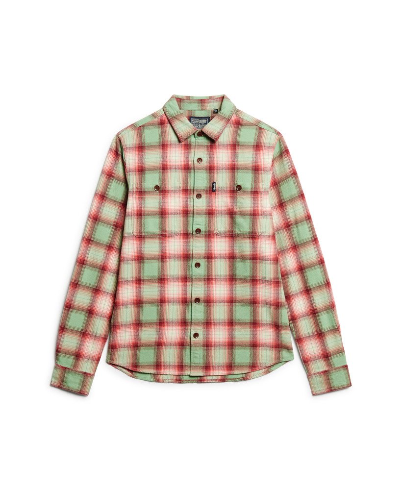 Men's - Vintage Check Overshirt in Labrea Ombre Green | Superdry UK