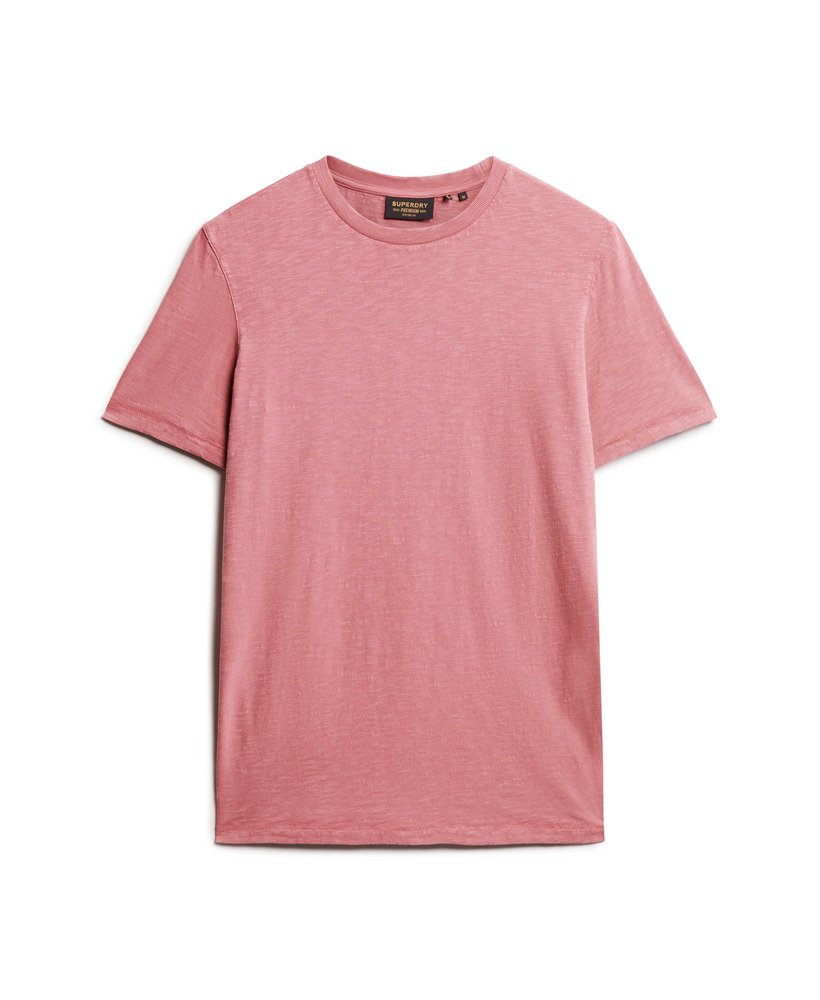 Mens - Crew Neck Slub Short Sleeved T-shirt in Mesa Rose Pink | Superdry UK