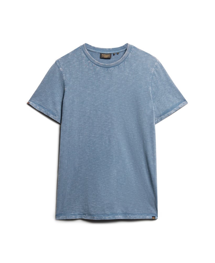 Mens - Crew Neck Slub Short Sleeved T-shirt in Dry Slate Blue | Superdry UK