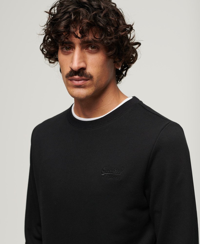 Mens - Essential Logo Crew Sweatshirt in Black | Superdry UK