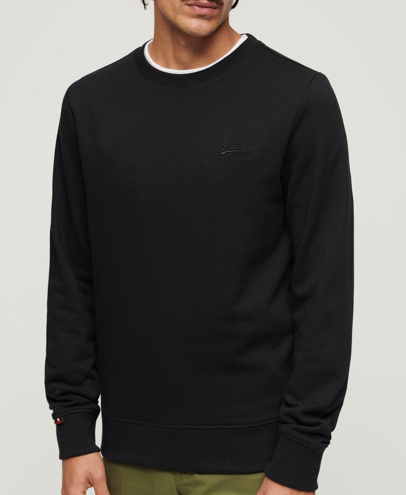 Mens - Essential Logo Crew Sweatshirt in Black | Superdry UK