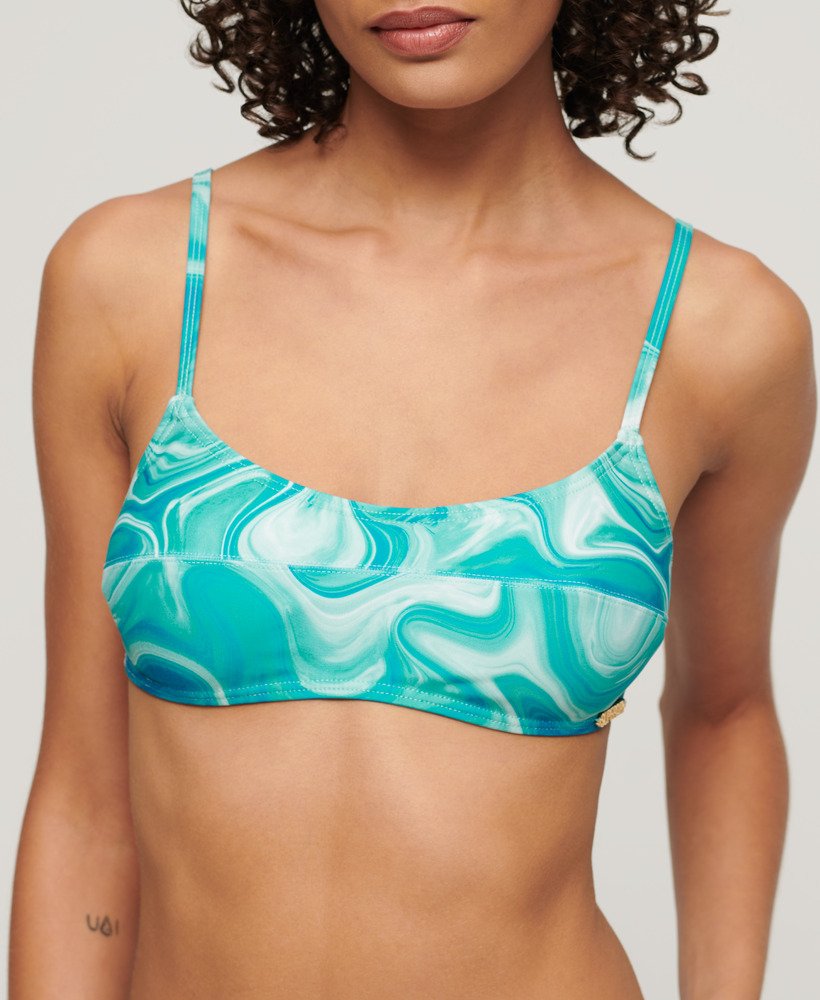 MALAI CASANOVA Laced Bralette Bikini Top - Print