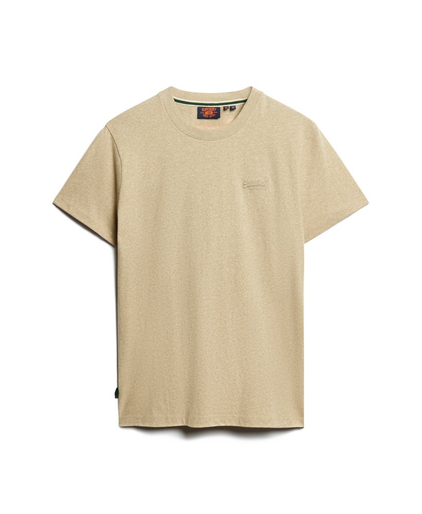 Mens - Organic Cotton Essential Logo T-Shirt in Tan Brown Fleck Marl ...