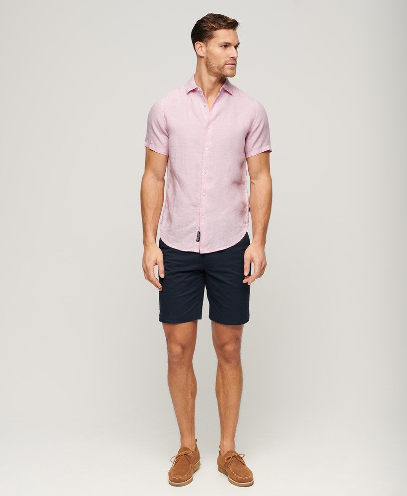 Men's - Studios Casual Linen Shirt in Pastel Lilac | Superdry UK