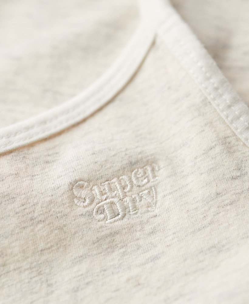 Womens - Athletic Essentials Cami Top in Off White Fleck Marl | Superdry UK