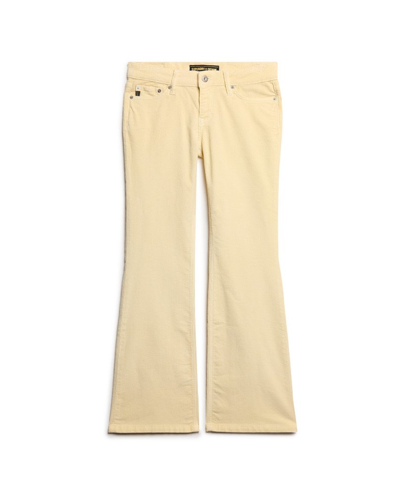 Womens - Low Rise Cord Flare Jeans in Oyster | Superdry UK