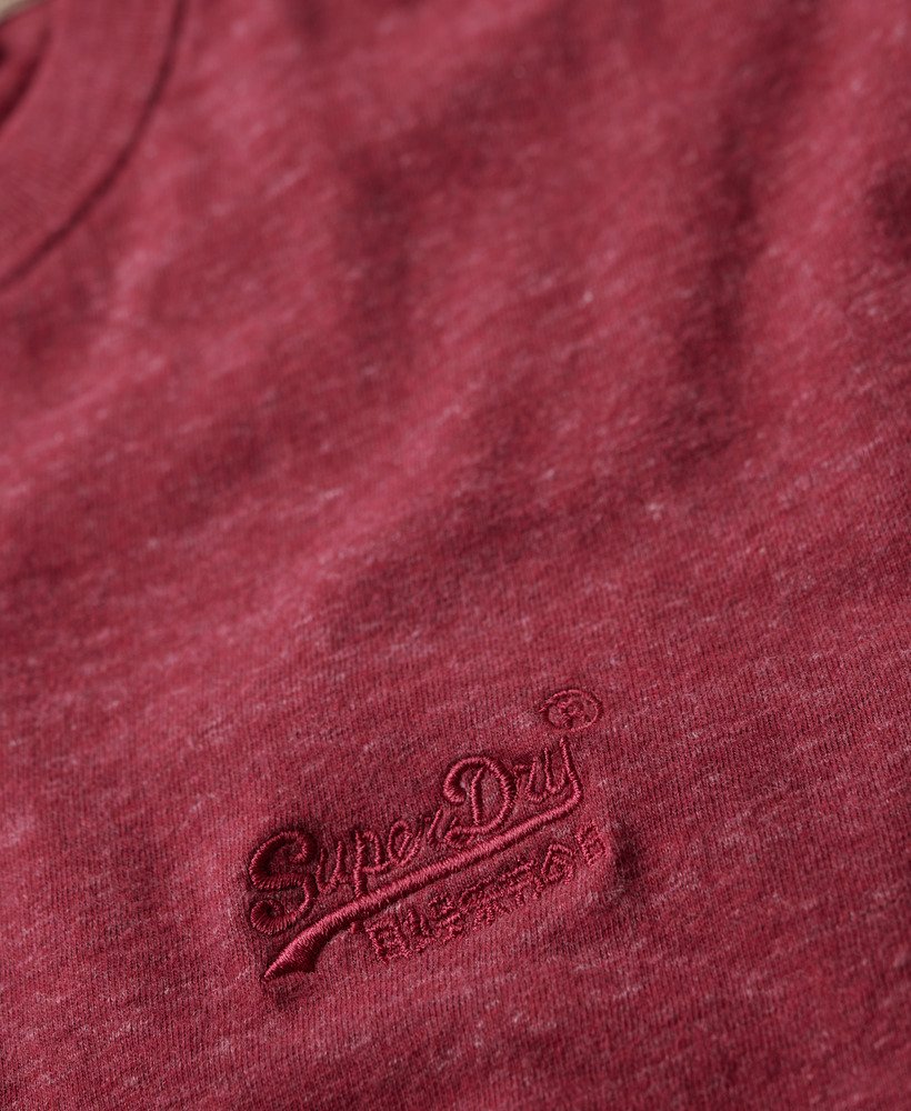 Mens - Organic Cotton Essential Logo T-Shirt in Berry Red Marl ...