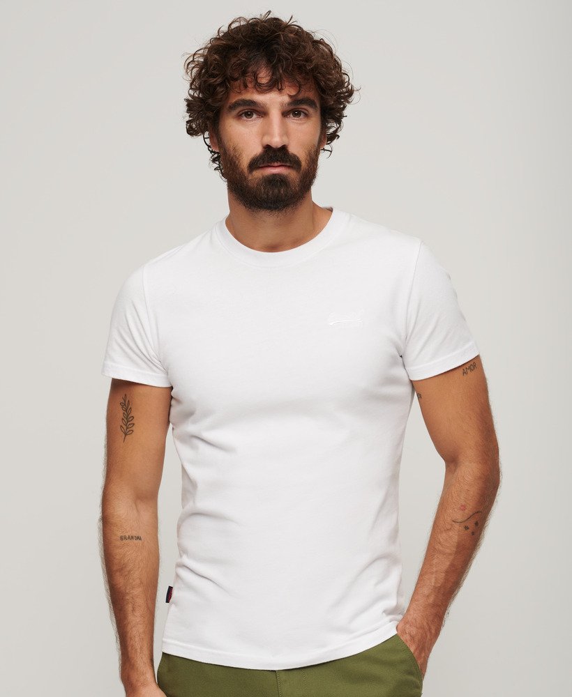Homme - T-shirt Essential Logo en coton bio Optic | Superdry FR