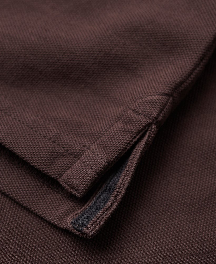 Mens - Destroyed Polo Shirt in Chocolate Plum Brown | Superdry UK