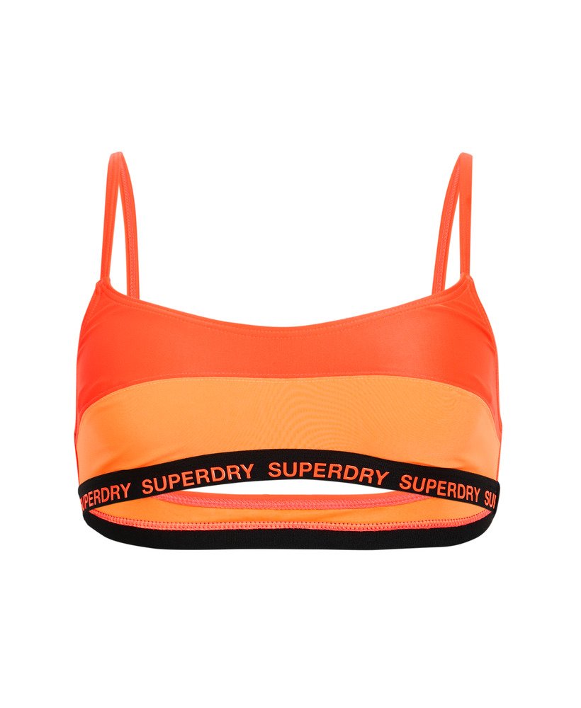 Women's - Elastic Bralette Bikini Top in Neon Sun Orange