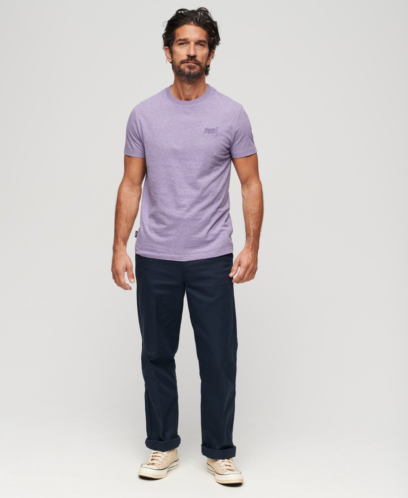 Men's Organic Cotton Essential Logo T-Shirt in Work Red Marl
