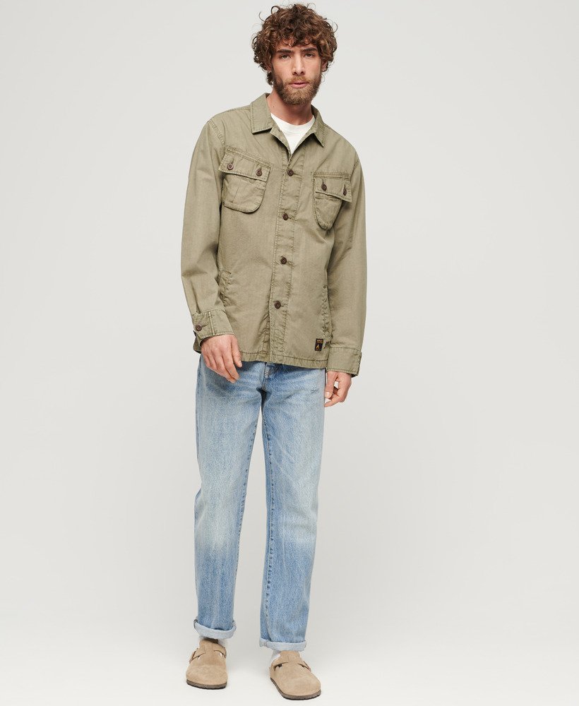 Men's Military Overshirt Jacket in Dark Sage Green | Superdry US