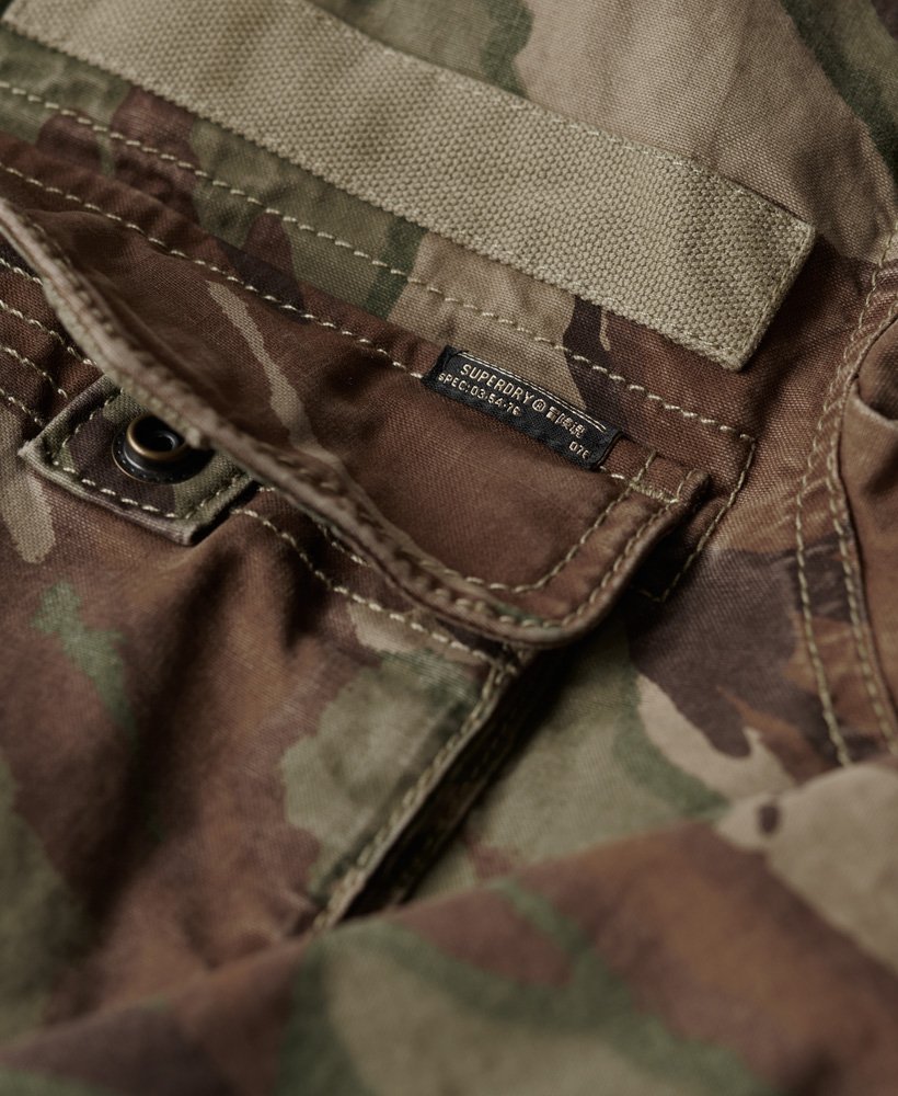 Men's - Military M65 Jacket in Washed Green Camo | Superdry UK
