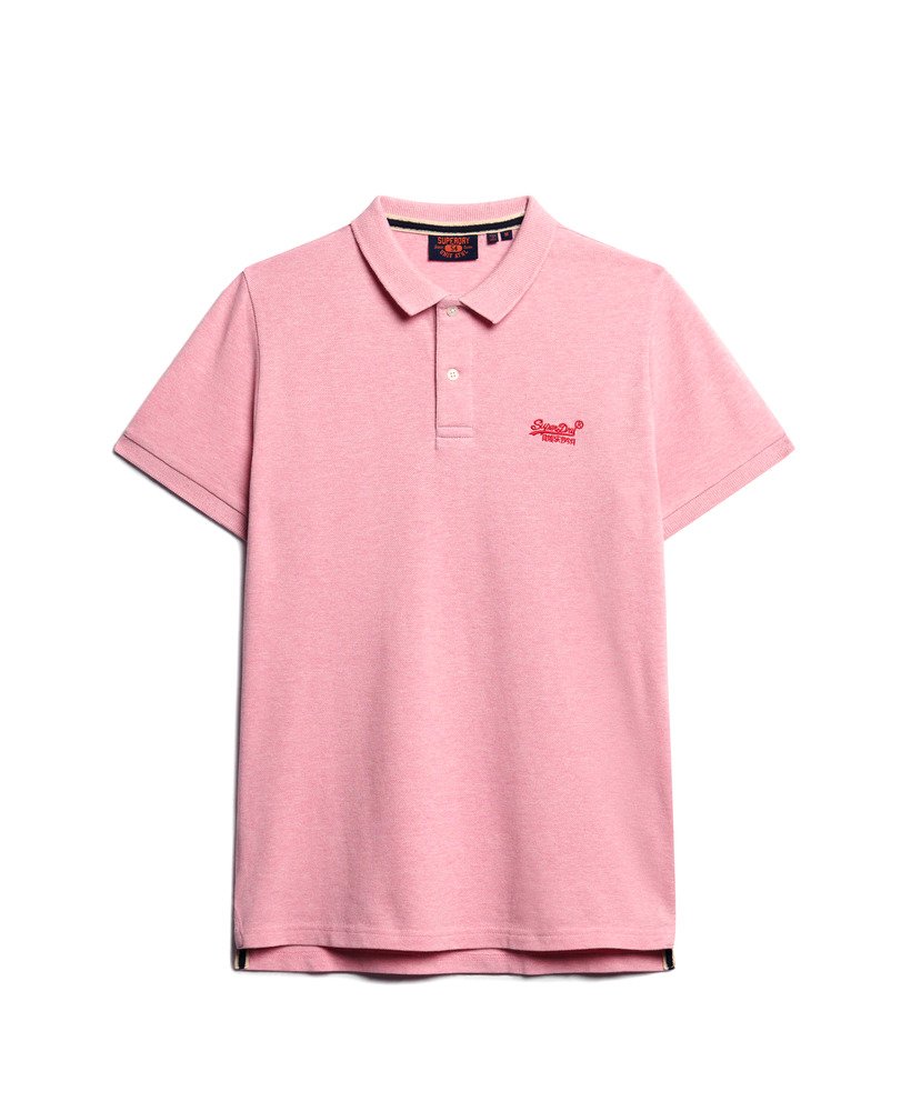 Mens - Classic Pique Polo Shirt in Light Pink Marl | Superdry UK