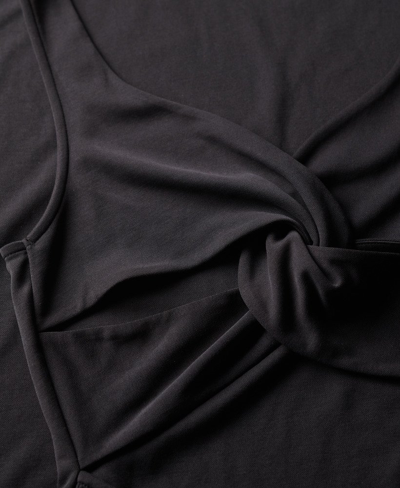 Womens - Jersey Twist Back Midi Dress in Black | Superdry UK
