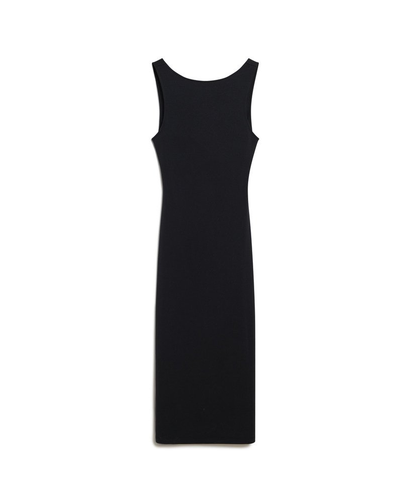 Womens - Jersey Twist Back Midi Dress in Black | Superdry UK