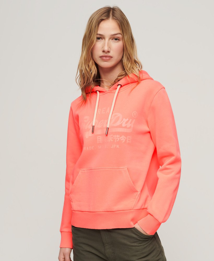 Neon orange store hoodie women's