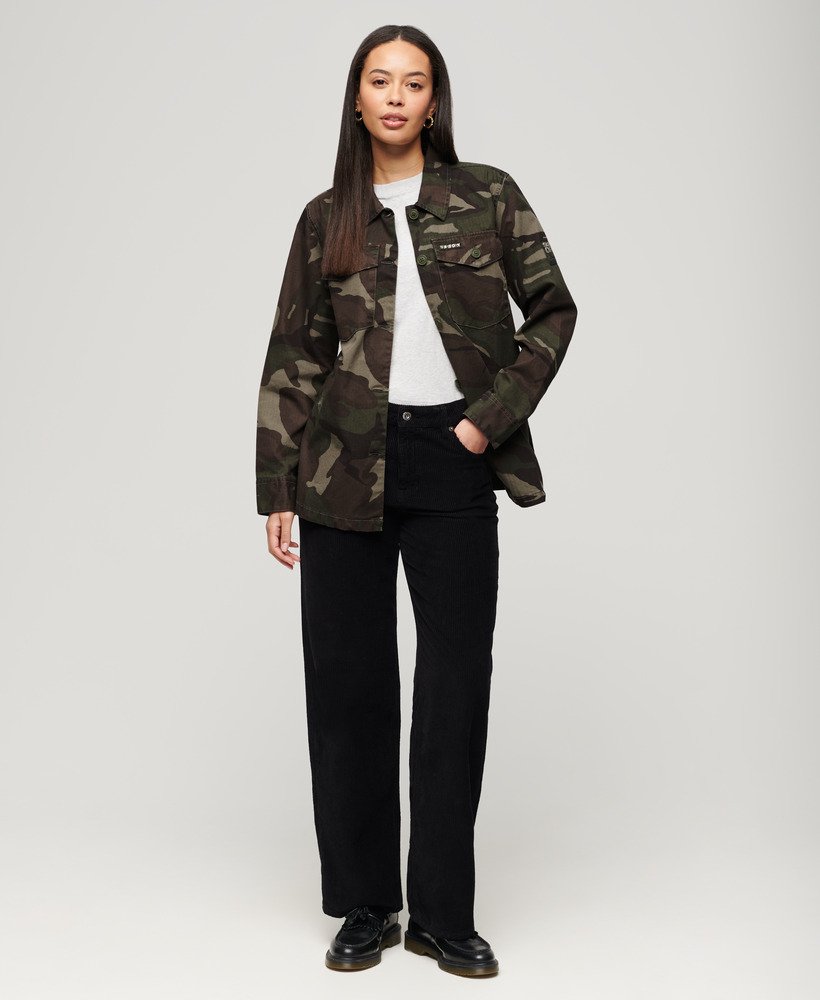 Womens - Military Overshirt in Outline Camo | Superdry UK