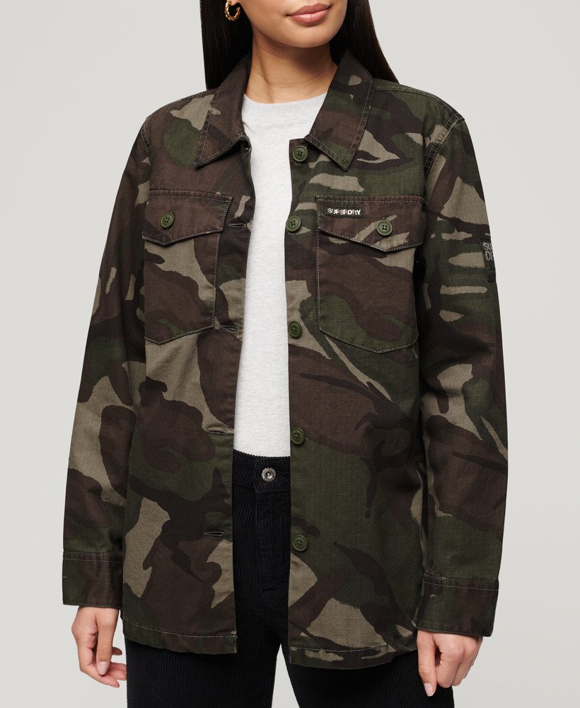 Women's Military Overshirt in Outline Camo