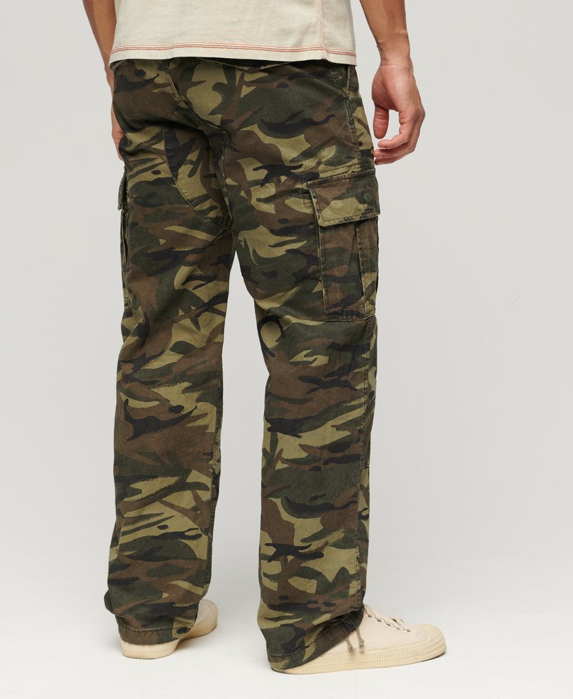 Mens - Organic Cotton Baggy Cargo Pants in Nathan Camo | Superdry UK